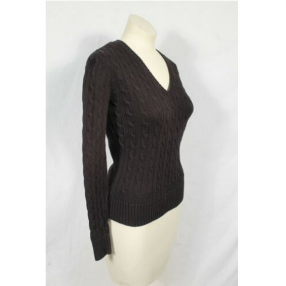Tommy Hilfiger Black Cable Knit V Neck Sweater PS - Picture 2 of 5